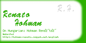 renato hohman business card